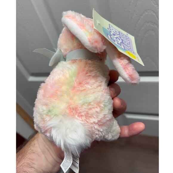 Easter Jubilee Bunny Rabbit Plush Pastel Multicolor With Flower Bouquet 6" NWT - Picture 5 of 7
